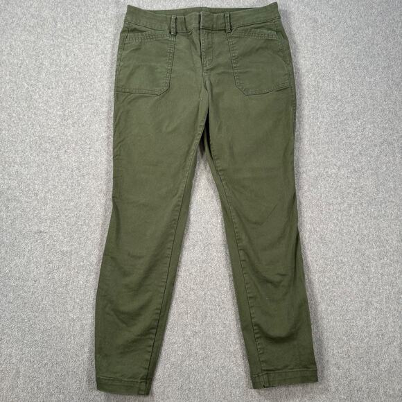 Old Navy Pixie Mid Rise Pants Women's 6 Olive Green Straight Leg Pockets - Picture 2 of 8